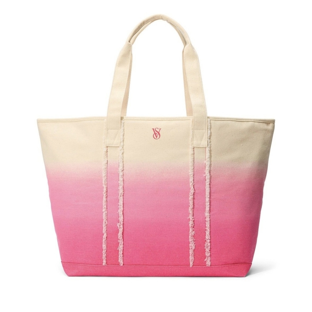 Victoria's Secret Pink and Cream Gradient Tote